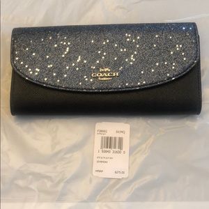 NWT Star Glitter Envelope Wallet Blue
